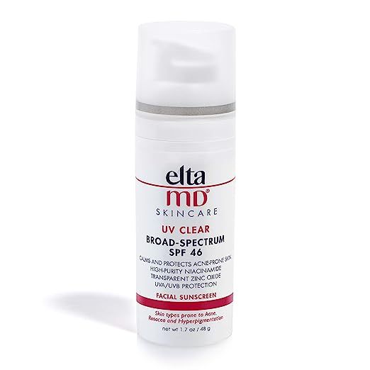 EltaMD UV Clear Facial Sunscreen Broad-Spectrum SPF 46 for Sensitive or Acne-Prone Skin, Oil-free... | Amazon (US)