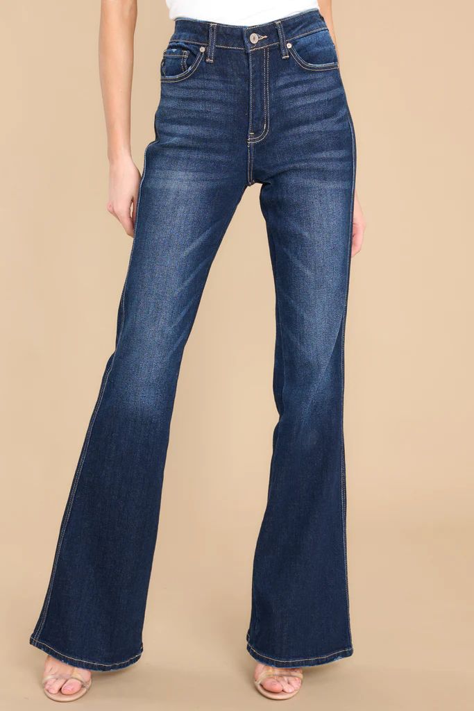 Everything Counts Dark Wash Wide Leg Jeans | Red Dress 