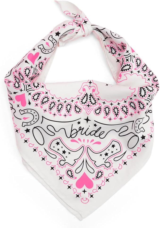 xo, Fetti Bachelorette Party Pink Rodeo Bride Bandana | Last Rodeo Bachelorette Party Decorations... | Amazon (US)