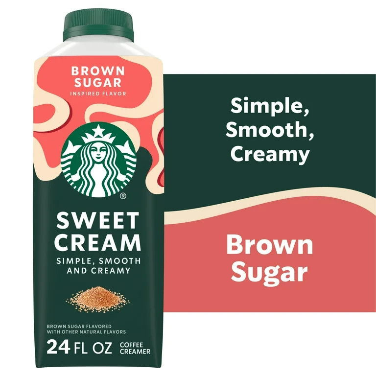 Starbucks Brown Sugar Flavored Sweet Cream Creamer, Perfect for Cold Brew & Iced Coffee 24 fl oz | Walmart (US)