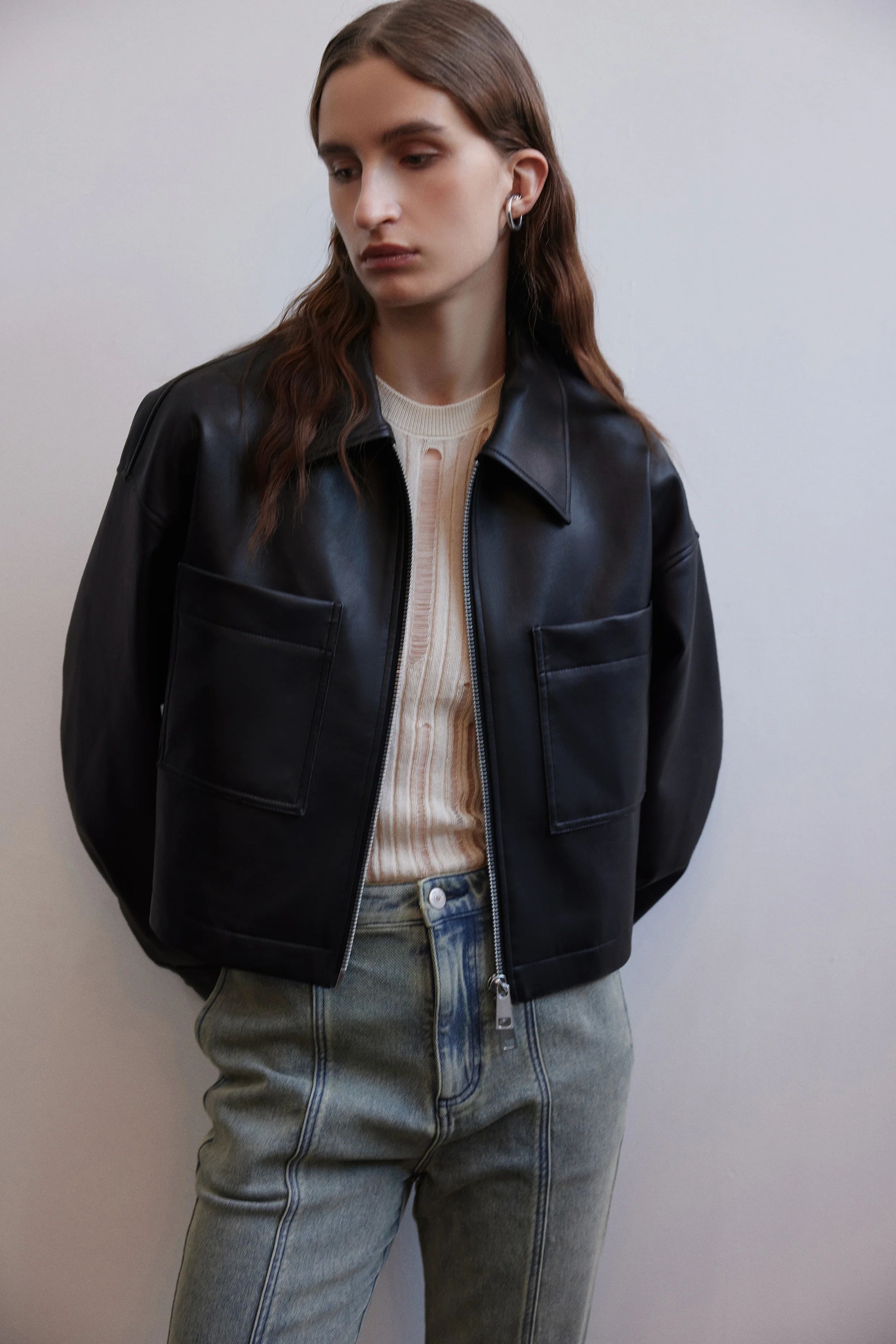Coddenham Short Jacket in Faux Leather | Fabrique