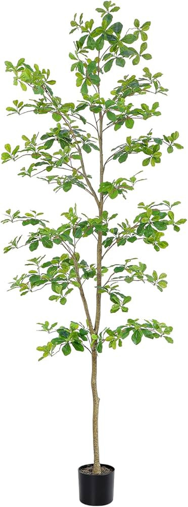 Faux Black Olive Tree 7ft, Tall Faux Trees Indoor with Natural Trunk and Realistic Leaves. 7 Feet... | Amazon (US)