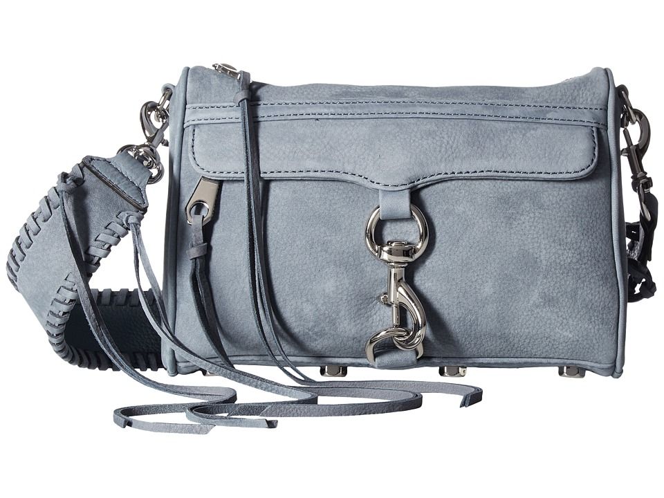 Rebecca Minkoff - Mini Mac with Guitar Strap (Dusty Blue) Handbags | Zappos