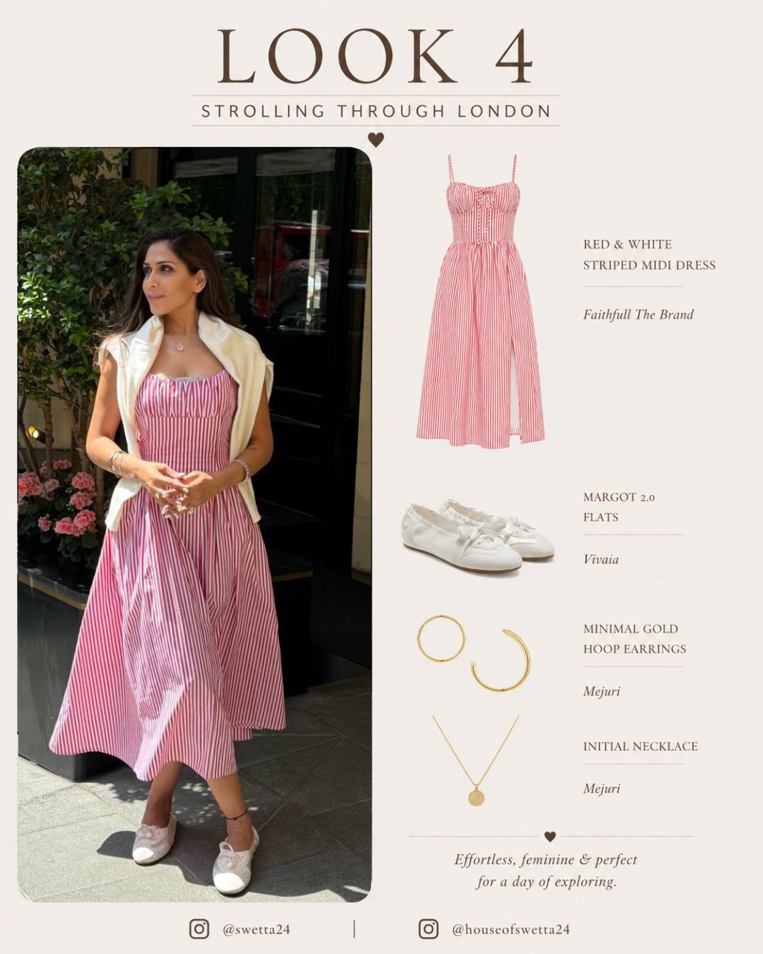 One of my favorite daytime looks from London. This striped midi dress felt playful yet classic, and paired perfectly with comfortable Vivaia flats and minimal gold jewelry for a full day of walking. 

 #LTKvlog #LTKSeasonal #LTKTravel