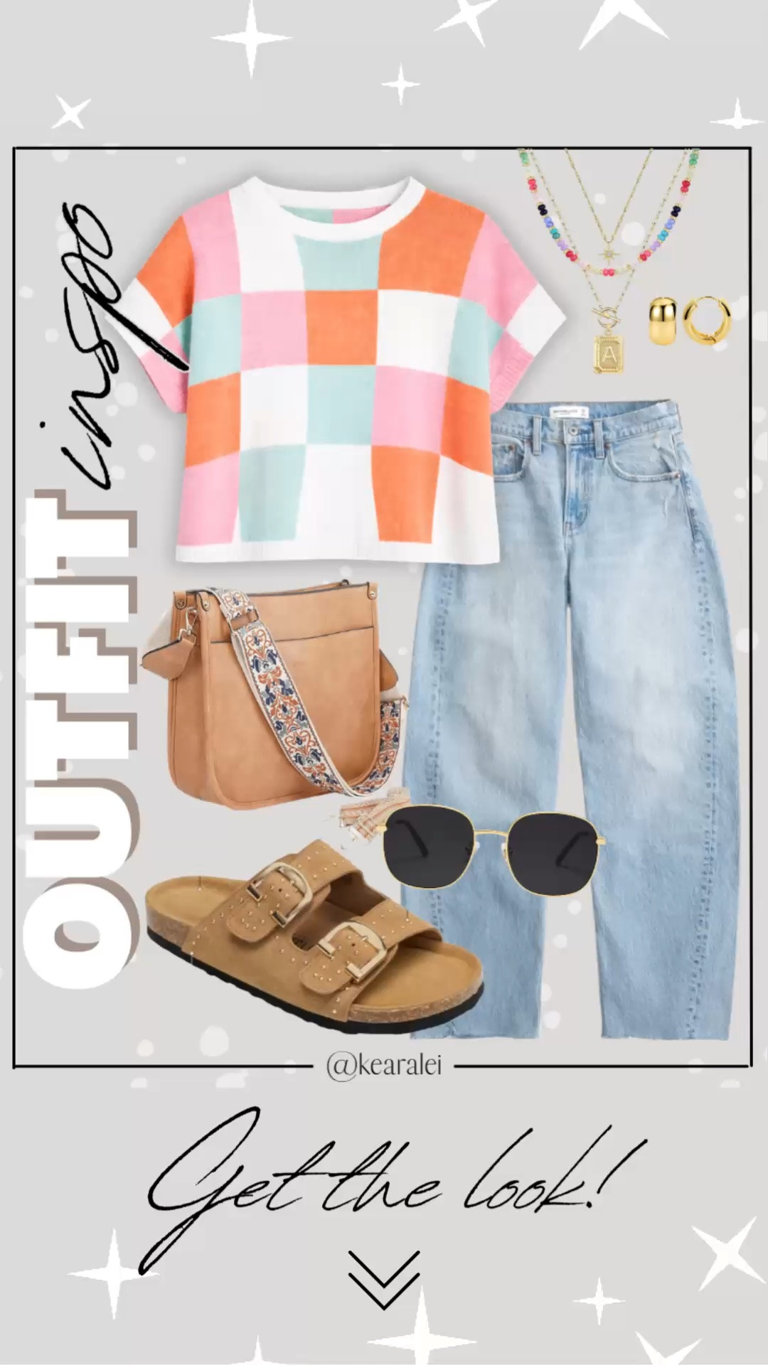 Spring outfits 2026 summer transition outfits Free People inspired outfit looks for less Amazon fashion affordable outfits pink orange blue checkers shirt checkered top knit top short sleeve sweater with high rise barrel leg wide leg jeans baggy denim medium blue jeans tan suede leather Birkenstock sandals slides lookalike cork sole  shoes boho outfit teenage girl outfit teenage girl gift guide casual mom outfit momiform business casual teacher outfit teaching workwear office work wear outfits || #freepeople #boho #amazon #fashion #summer
.
.
deals sales sale alert Amazon fashion, teacher outfits, business casual, casual outfits, neutrals, street style, Midi skirt, Maxi Dress, Swimsuit, Bikini, Travel, skinny Jeans, Puffer Jackets, Concert Outfits, Cocktail Dresses, Sweater dress, Sweaters, cardigans Fleece Pullovers, hoodies, button-downs, Oversized Sweatshirts, Jeans, High Waisted Leggings, dresses, joggers, fall Fashion, winter fashion, leather jacket, Sherpa jackets, Deals, shacket, Plaid Shirt Jackets, apple watch bands, lounge set, Date Night Outfits, Vacation outfits, Mom jeans, shorts, sunglasses, Disney outfits, Romper, jumpsuit, Airport outfits, biker shorts, Weekender bag, plus size fashion, Stanley cup tumbler, boots booties tall over the knee, ankle boots, Chelsea boots, combat boots, pointed toe, chunky sole, heel, high heels, mules, clogs, sneakers, slip on shoes, Nike, adidas, vans, dr. marten’s, ugg slippers, golden goose, sandals, high heels, loafers, Birkenstocks

#LTKootd #LTKSeasonal #LTKSaleAlert