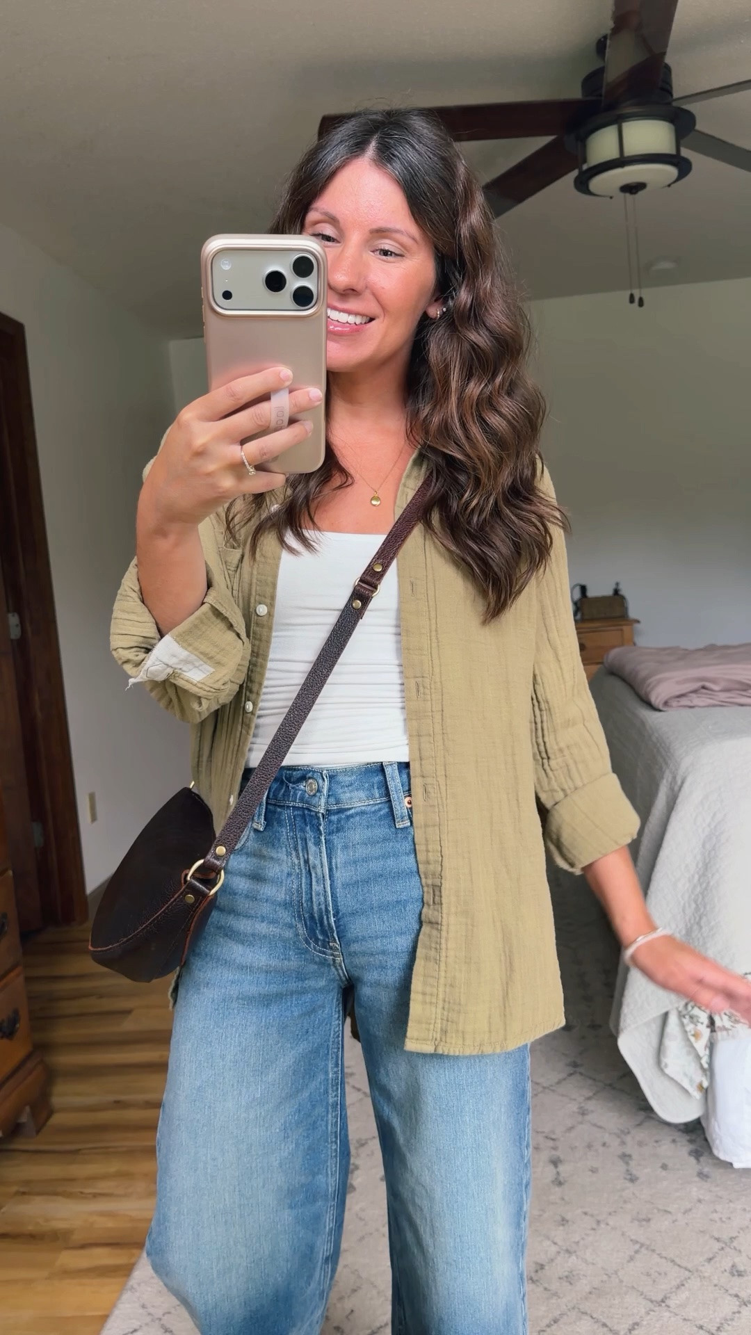 small in my tank (I own in 3 colors!) and small in my gauze cotton button up. My jeans are size 24 petite/short.

#LTKPetite #LTKootd #LTKgrwm