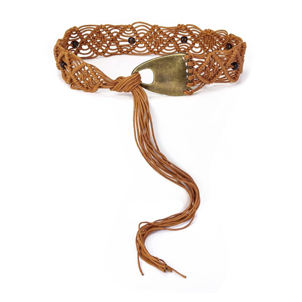 ILuvatar Women's Bohemian Style Rope Braid Waist Belt U33 | Amazon (US)