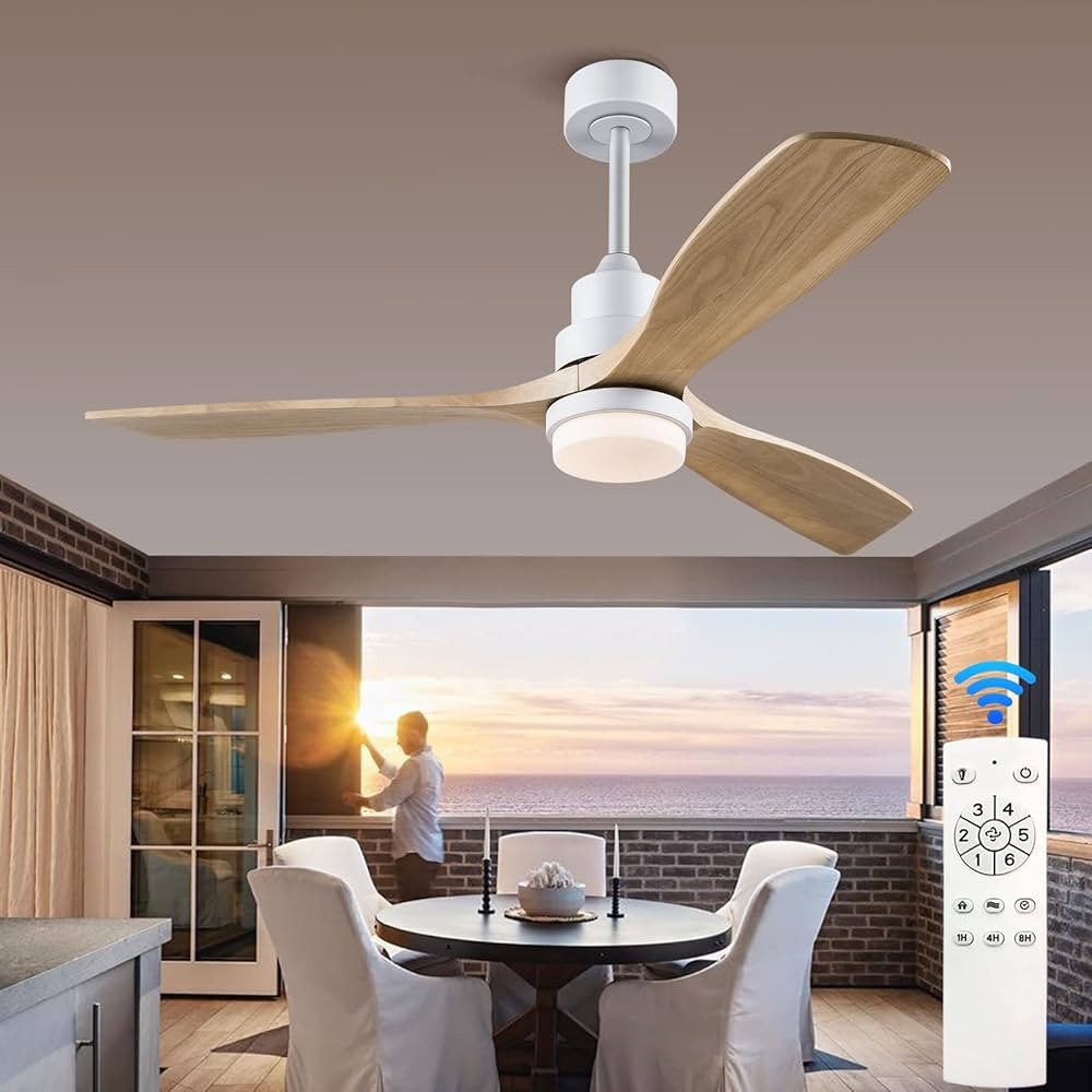 BOJUE 52" Ceiling Fans with Light Remote Control,Indoor Outdoor Ceiling Fan for Patio Living Room... | Amazon (US)