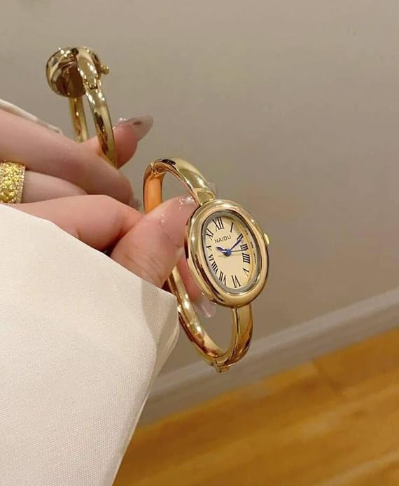 Women's Bangle Bracelet Watch, Oval Dial, Roman Numeral, Elegant Style | Amazon (US)