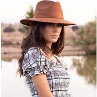 Haziel Brown Fedora/Hats Women/Boho Hat Women/Wide Brim Hat/Summer Hats/Cowgirl Hat/Western Women/Su | Etsy (US)