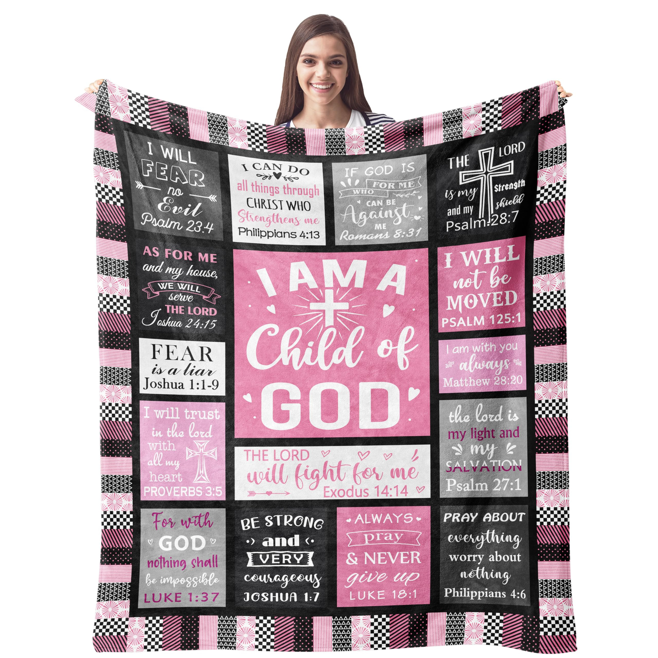 CUJUYO Christian Gifts for Women Blanket 60"x50" - I Am a Child of God Blankets - Inspirational R... | Amazon (US)