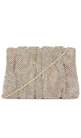 Crystal Gathered Flat Clutch in Gold | Revolve Clothing (Global)