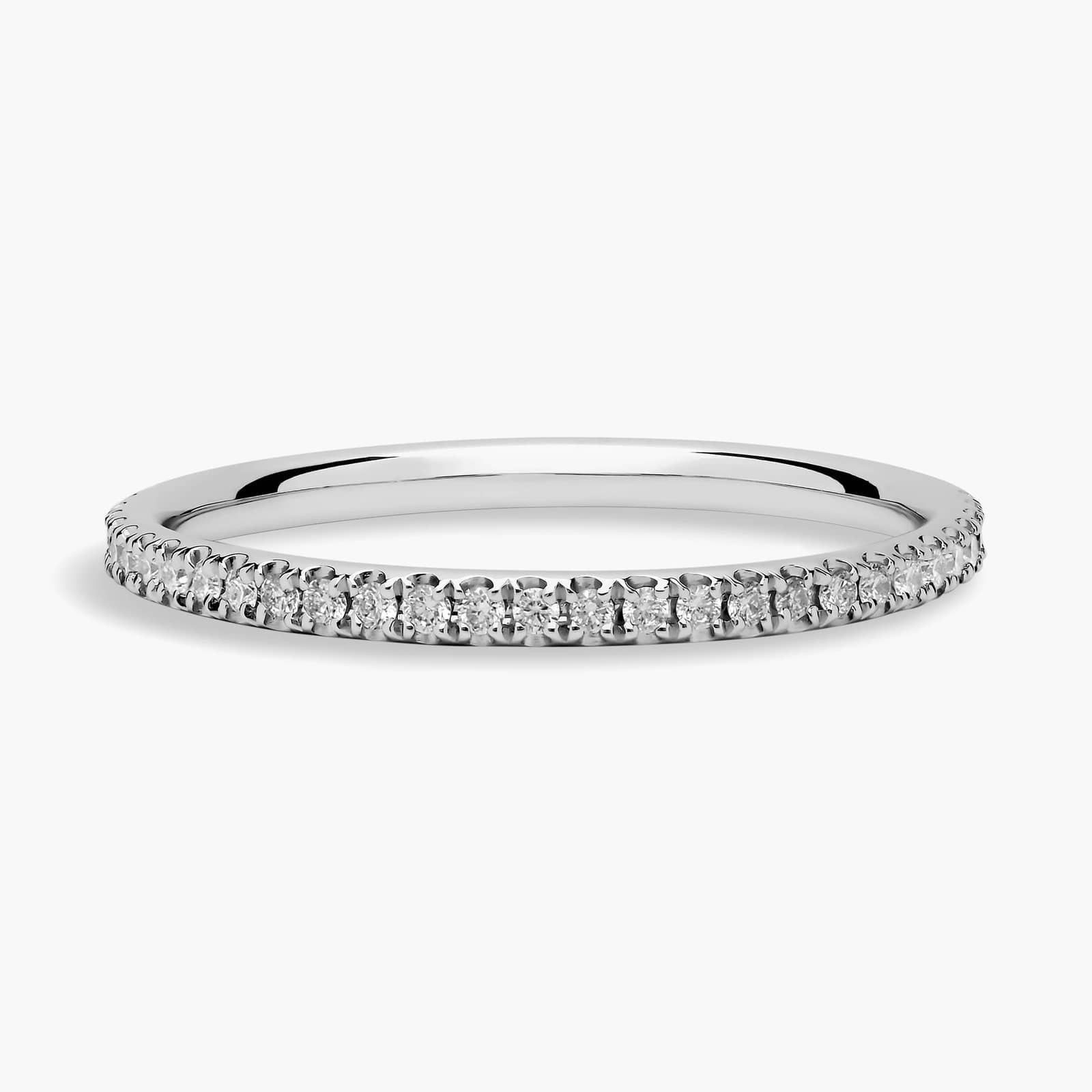 Riviera Petite Micropavé Diamond Eternity Ring in 14k White Gold (1/4 ct. tw.) | Blue Nile