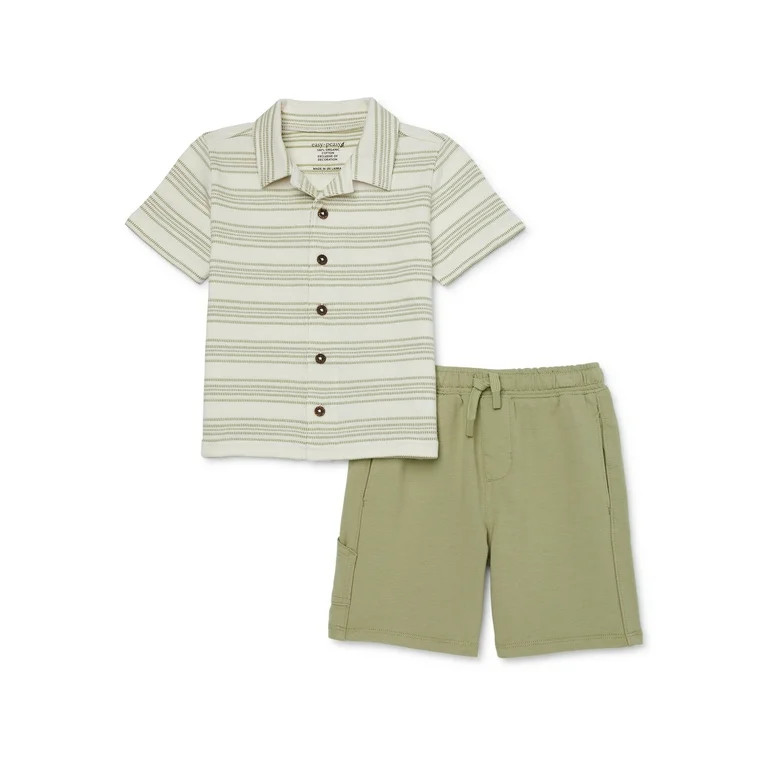 easy-peasy Toddler Boy Button Up Shirt and Short Outfit Set, 2-Piece, Sizes 18M-5T | Walmart (US)