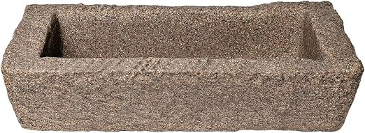 PolyRock Medium Trough Planter 1 Pack – Self Watering Outdoor Planter Box, Lightweight Stone Lo... | Amazon (US)