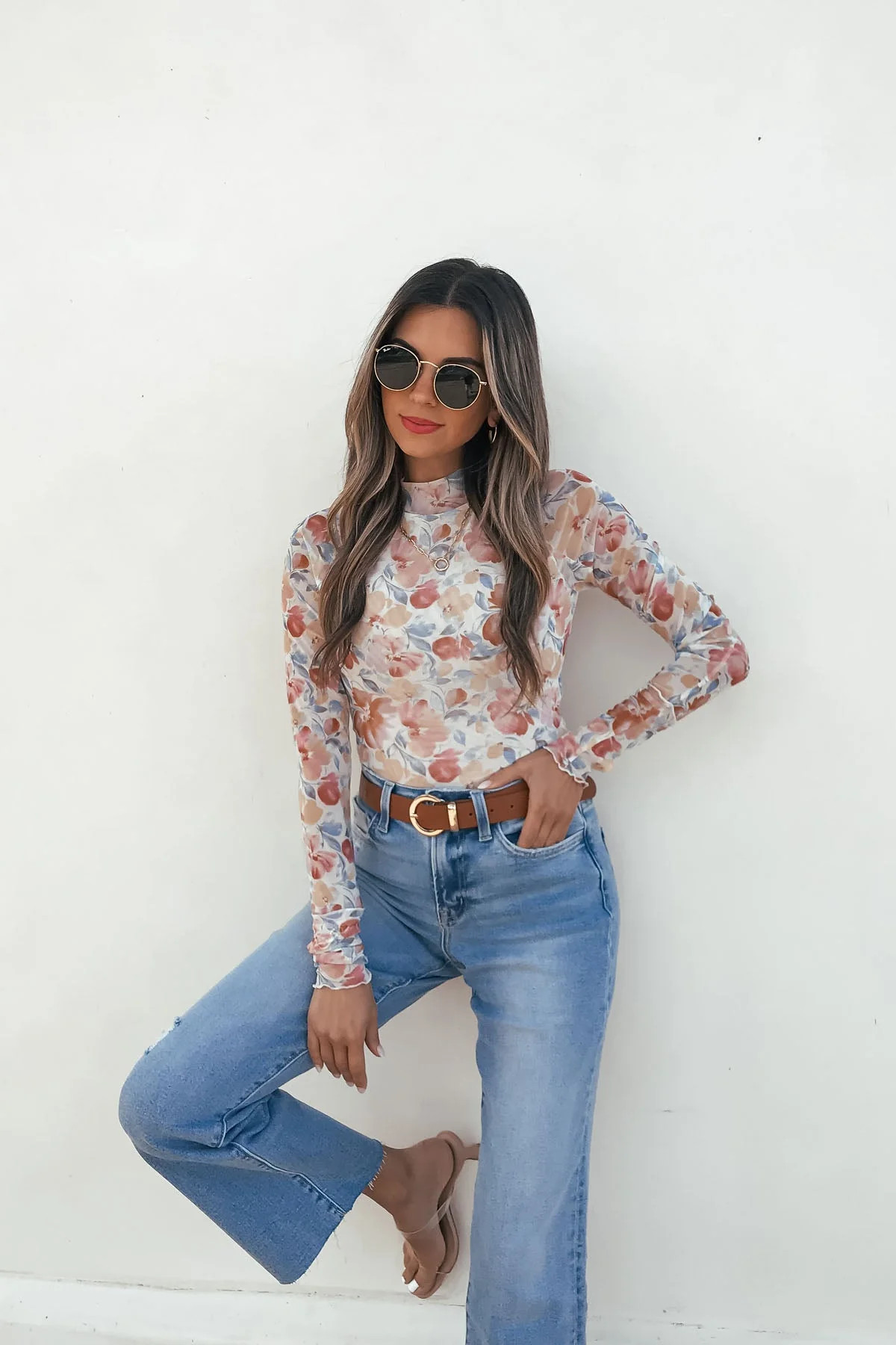 Cream Floral Mesh Top | Magnolia Boutique