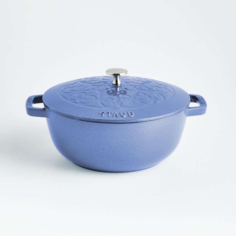Staub 3.75-Qt Metallic Blue Essential French Oven + Reviews | Crate and Barrel | Crate & Barrel