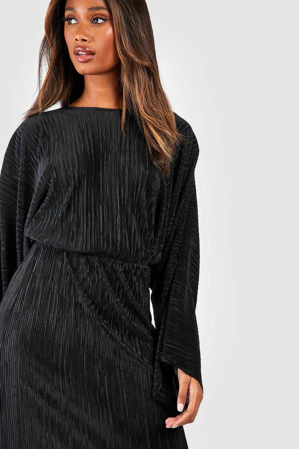 Plisse Batwing Midaxi Dress | Boohoo.com (UK & IE)