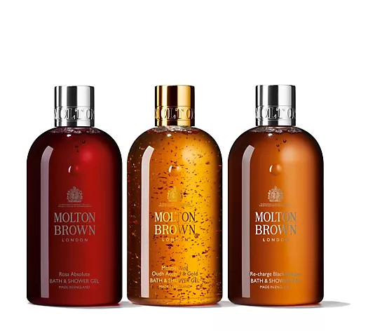 Molton Brown 3 Piece Woody & Floral Body Wash 300ml Set - QVC UK | QVC UK