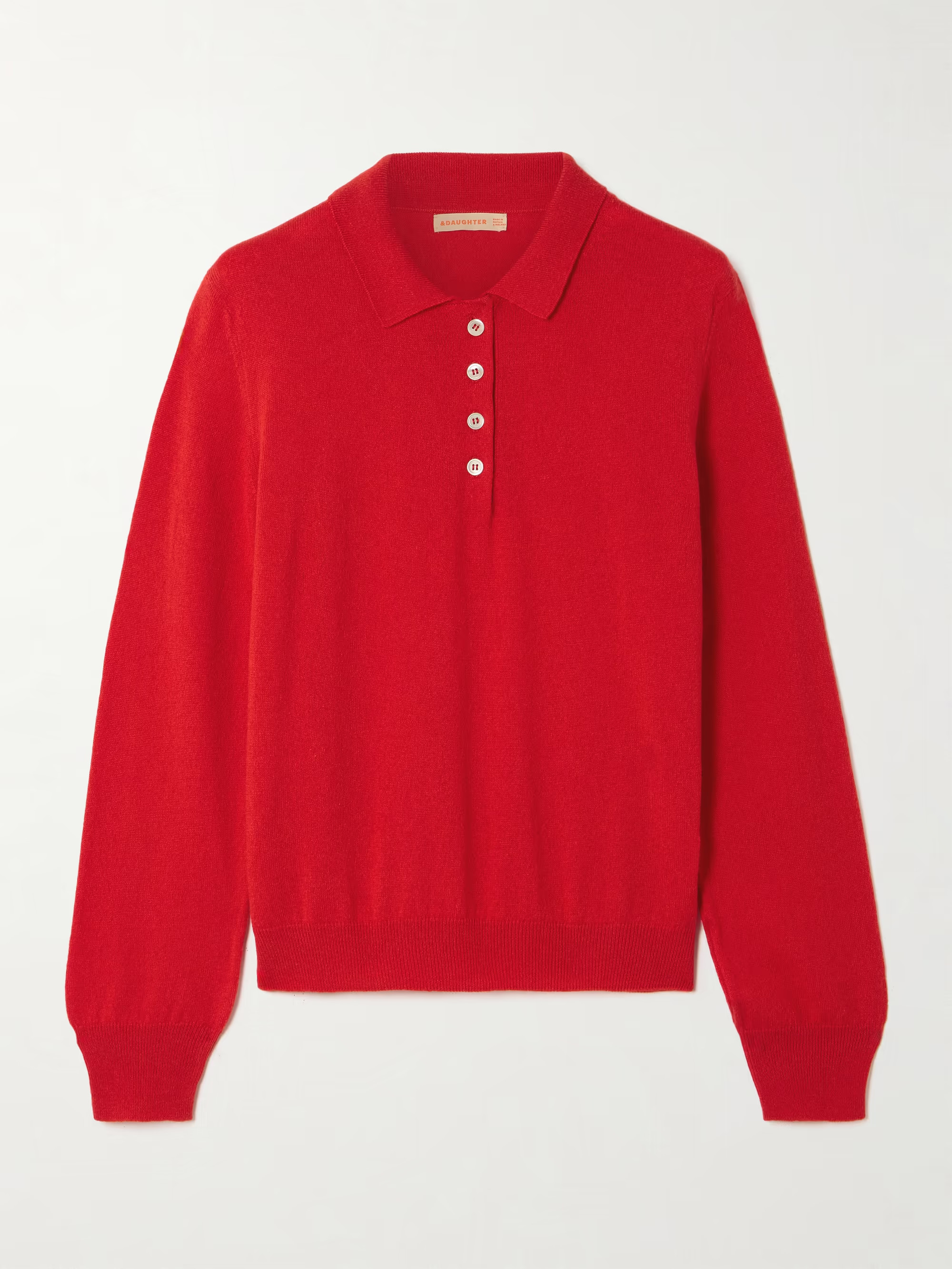 &DAUGHTER Aoife cashmere and cotton-blend polo sweater | NET-A-PORTER (UK & EU)