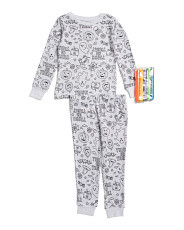 Toddlers 2pc Trick Or Treat Color Me Pajama Set | Marshalls