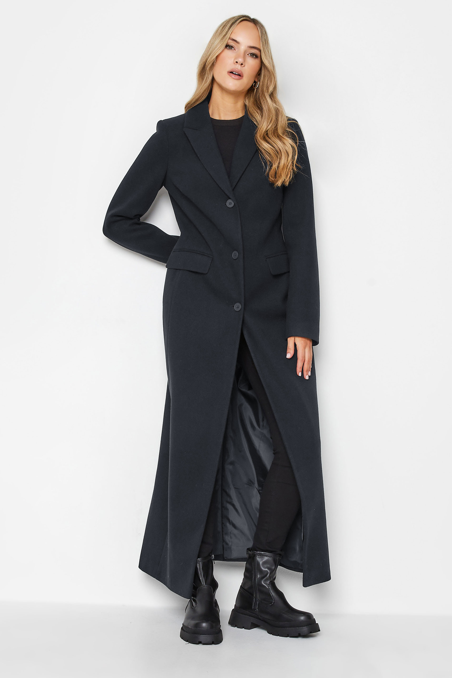 LTS Tall Dark Navy Blue Maxi Formal Coat | Long Tall Sally