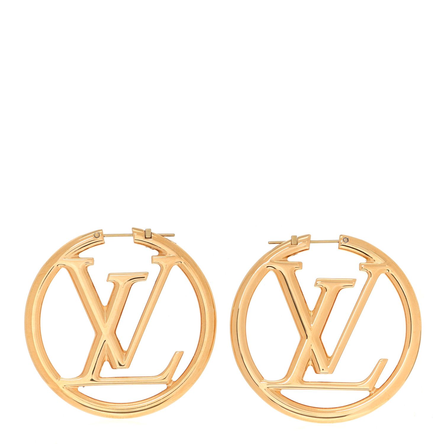 LOUIS VUITTON Louise Hoop Earrings Gold | FASHIONPHILE | Fashionphile
