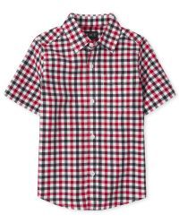 Boys Dad And Me Americana Short Sleeve Gingham Poplin Matching Button Down Shirt | The Children's... | The Children's Place