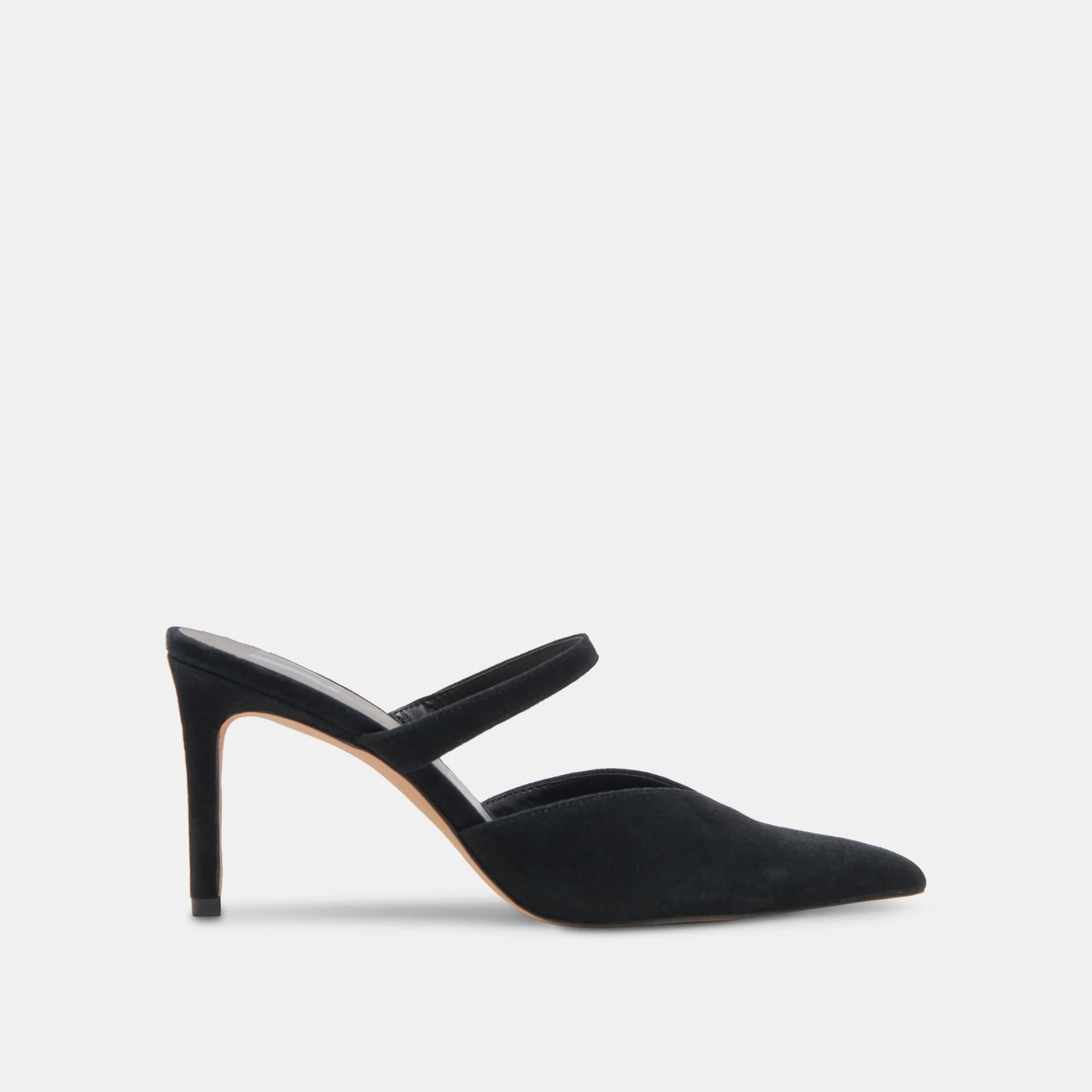KANIKA WIDE HEELS ONYX SUEDE | DolceVita.com
