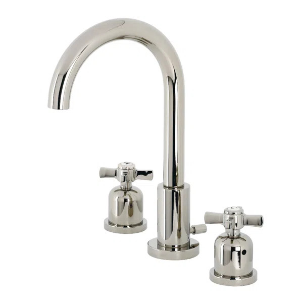 Kingston Brass Millennium Two-Handle 3-Hole Deck Mount Widespread Bathroom Faucet with Brass Pop-... | Wayfair North America