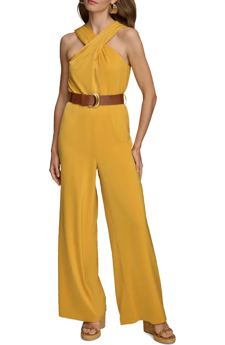 Belted Halter Wide Leg Jumpsuit | Nordstrom
