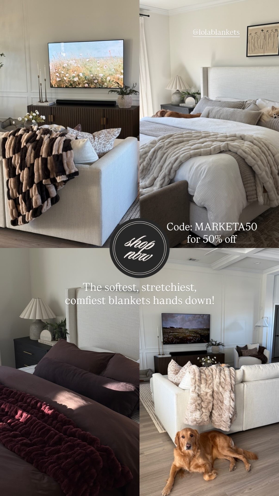 Code MARKETA50 will get 50% off! ✨ 
Yes, the Lola blanket is 100% worth the money! I’ve tried so many dupes and nothing comes close. This one is insanely soft, stretchy, and just feels expensive.
If you’ve been thinking about it, now’s the time. You can use code MARKETA50 for 50% off before their spring sale goes public (and the best colors always sell out first).


#LTKHome