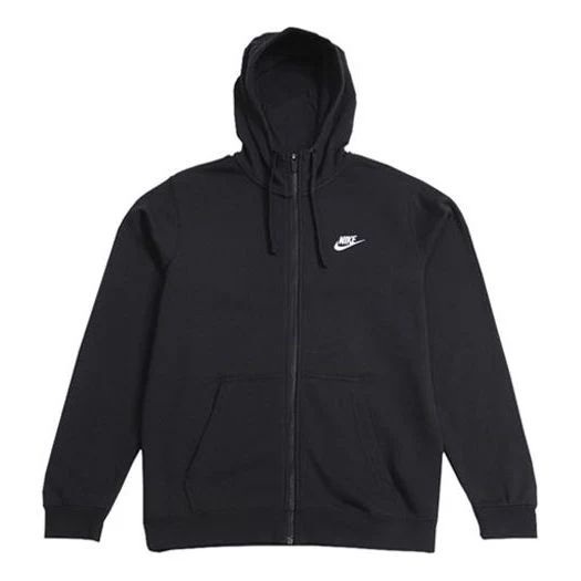 Nike Sportswear Hooded Fleece Jacket Men Black | KICKS CREW