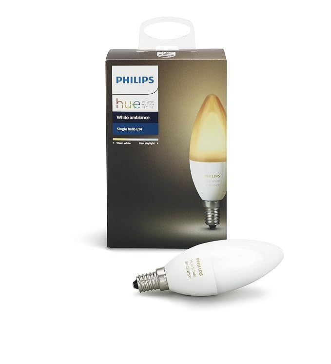 Philips Hue White Ambiance Decorative Candle 40W Dimmable LED Smart Bulb (Hue Hub Required), Work... | Amazon (US)