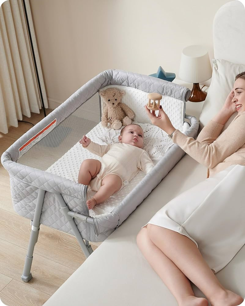 Bassinet Bedside Sleeper, Baby Crib for Newborn, Baby Bassinets Bedside Sleeper with 4 Auto-Lock ... | Amazon (US)