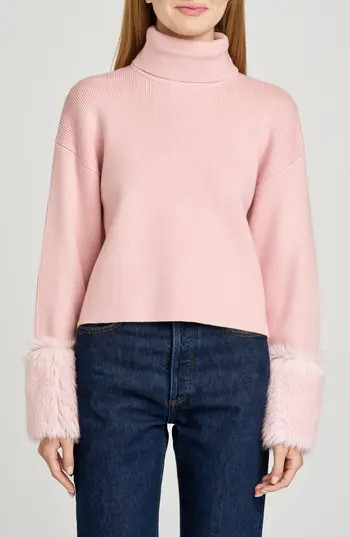 WAYF Rebecca Turtleneck Sweater in Ice Pink at Nordstrom Rack, Size X-Small | Nordstrom Rack