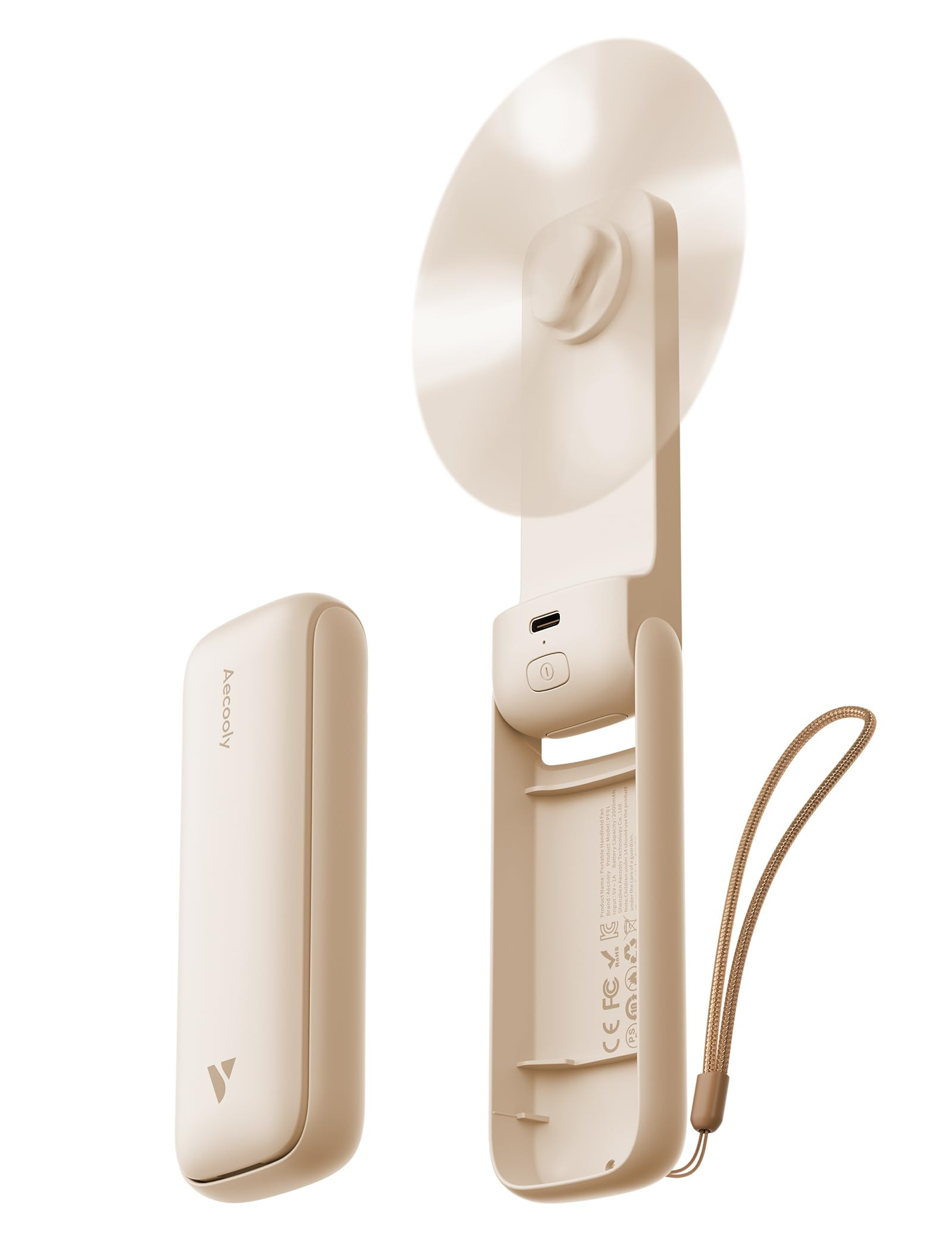 Aecooly Slim Portable Fan, Thin Handheld Fan, USB Rechargeable Mini Personal [24H Max Cooling Tim... | Amazon (US)