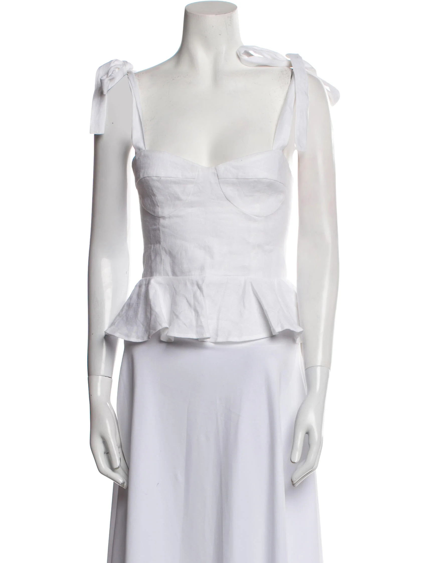 Linen Square Neckline Crop Top | The RealReal