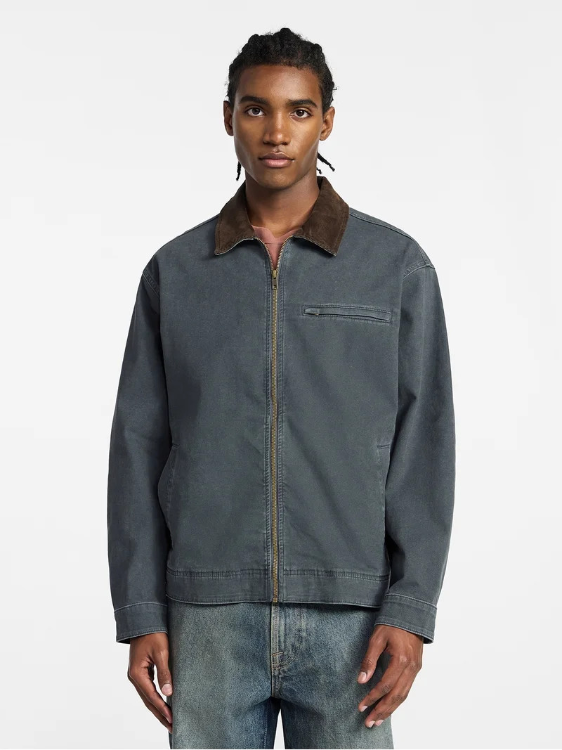 No Boundaries Full Zip Work Jacket with Long Sleeves, Men's XS-5XL | Walmart (US)