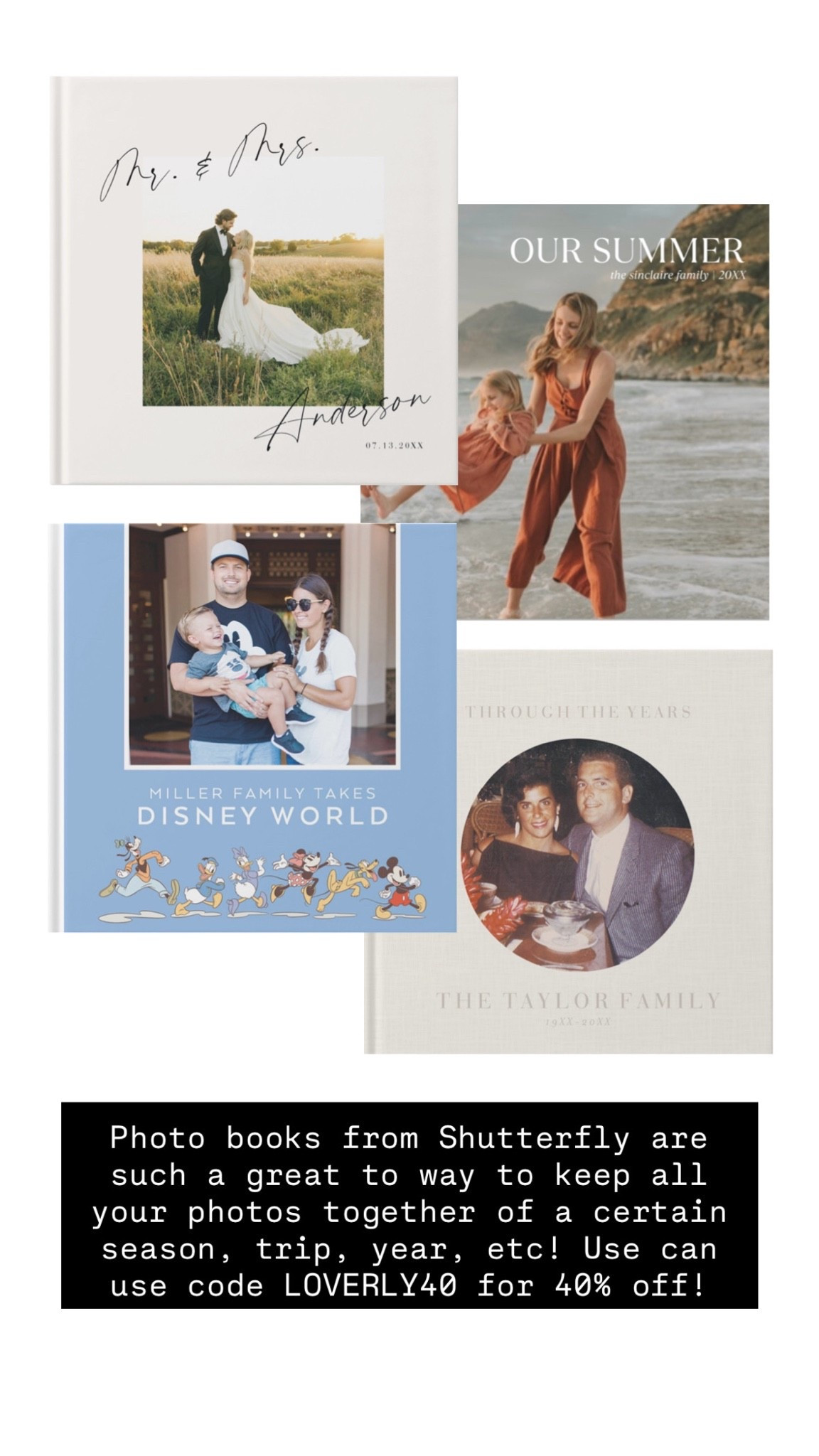 Photo books are such a great way to keep all your photos together! They are awesome gifts too! My code ends tonight, but you can use LOVERLY40 for 40% off + free shipping on $40+ on @Shutterfly ! #ad #ShutterflyPartner #shutterfly

#LTKSeasonal #LTKSaleAlert