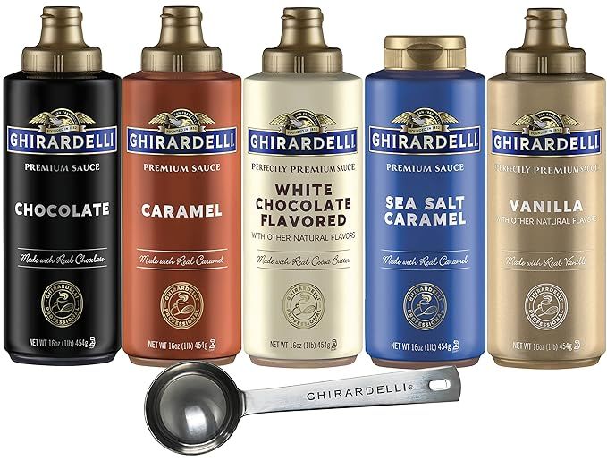 Ghirardelli Chocolate, Vanilla, White Chocolate, Caramel and Sea Salt Caramel Sauces, 16 oz Bottl... | Amazon (US)