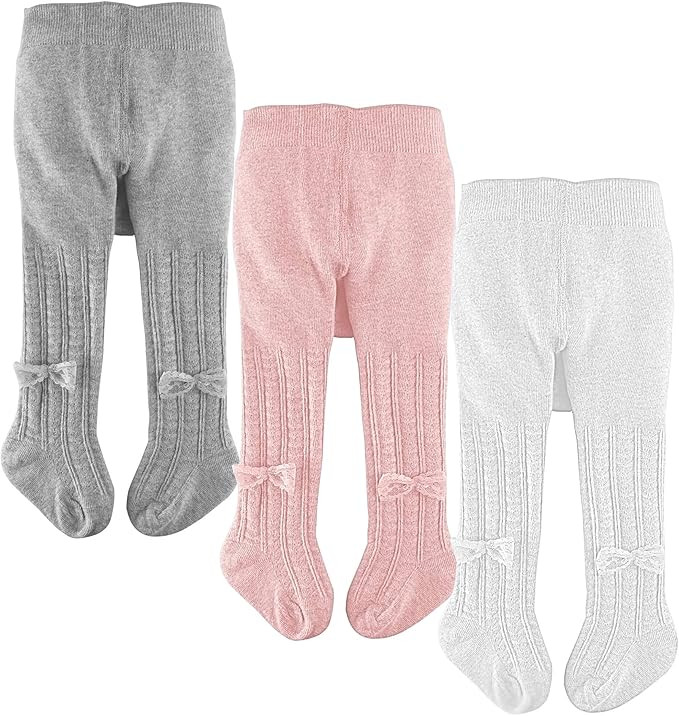 slaixiu Cotton Baby Girl Tights Cable Knit Seamless Toddler Leggings Pants Stockings | Amazon (US)