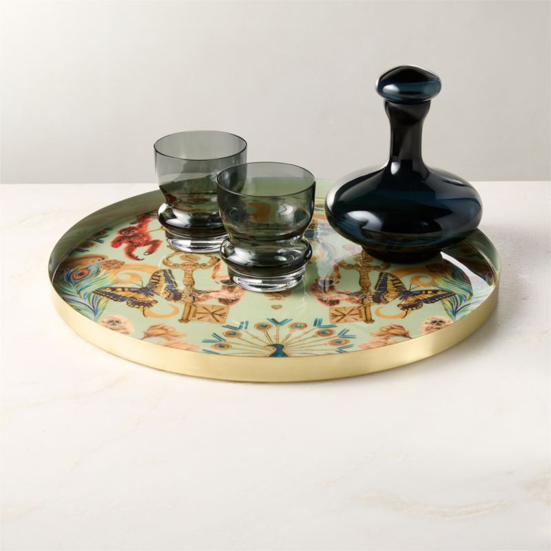 Regal Monkeys Round Serving Tray | CB2
