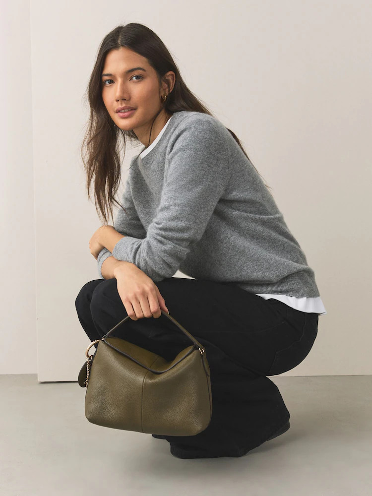 Buy Green Leather Slouchy Cross-Body Bag from Next Ireland | Next EU