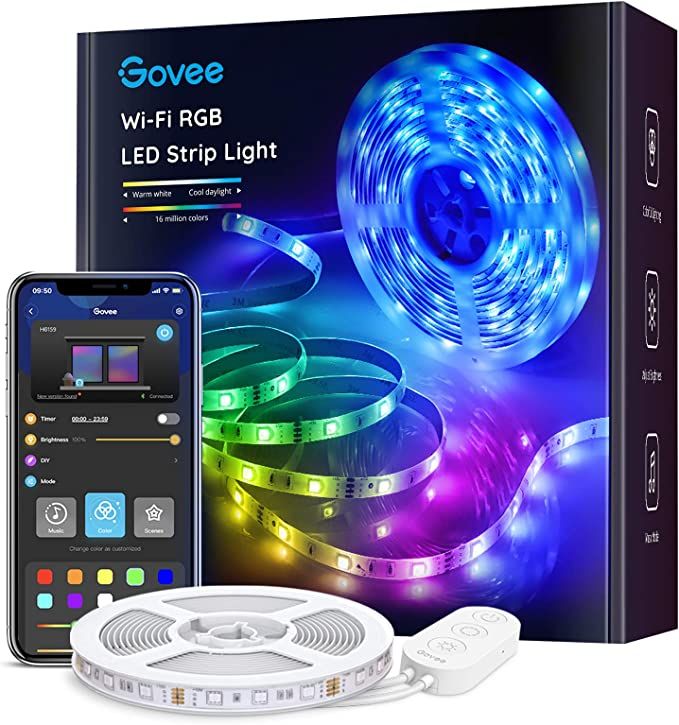 Govee Smart LED Strip Lights, 16.4ft WiFi LED Lights Work with Alexa and Google Assistant, RGB Co... | Amazon (US)