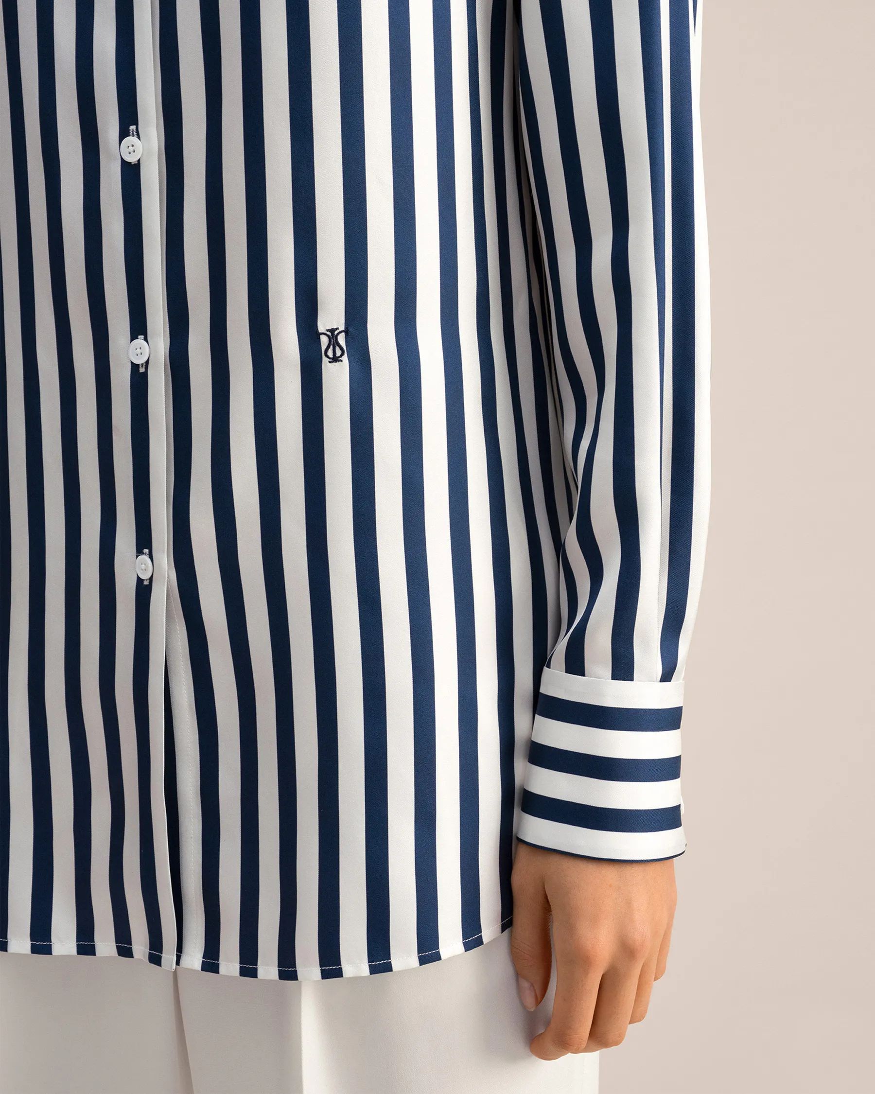 Amalfi Stripe Silk Shirt | LilySilk