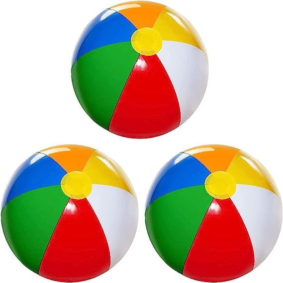 Beach Ball [3 Pack] 16" Inflatable Beach Balls for Kids - Beach Toys for Kids & Toddlers, Pool Ga... | Amazon (US)