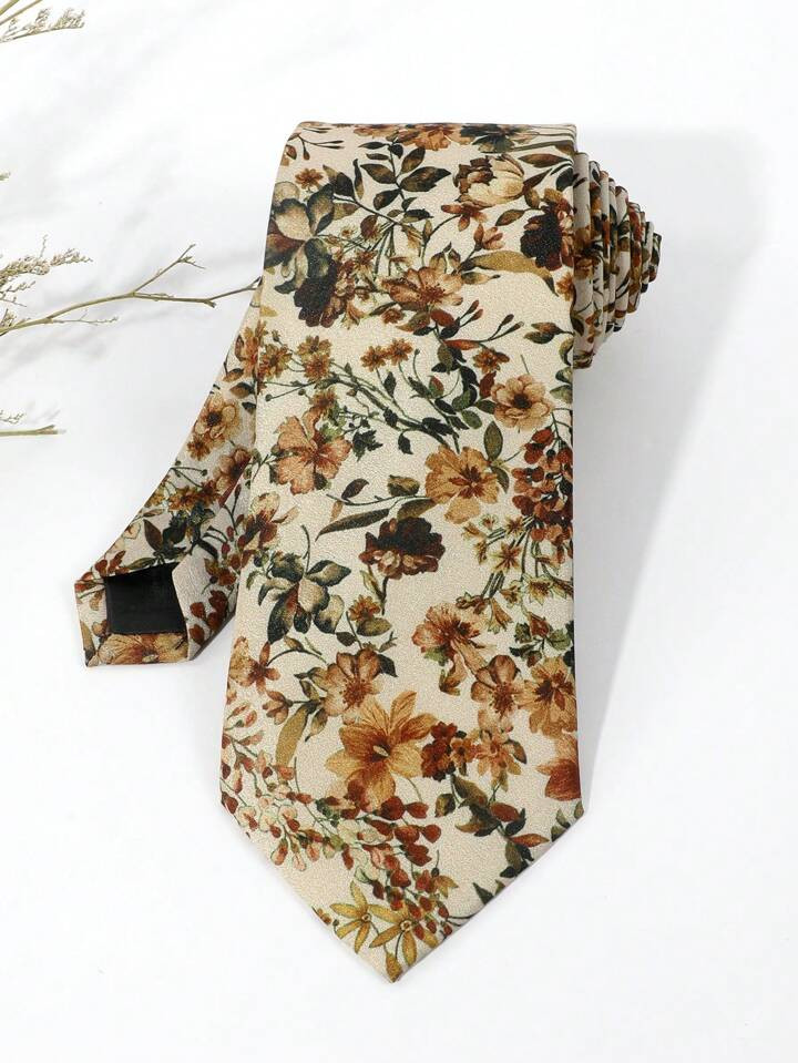 1pc Men's Elegant Floral Silk Multi-Color Tie For Party, Banquet, Travel Matching Casual | SHEIN