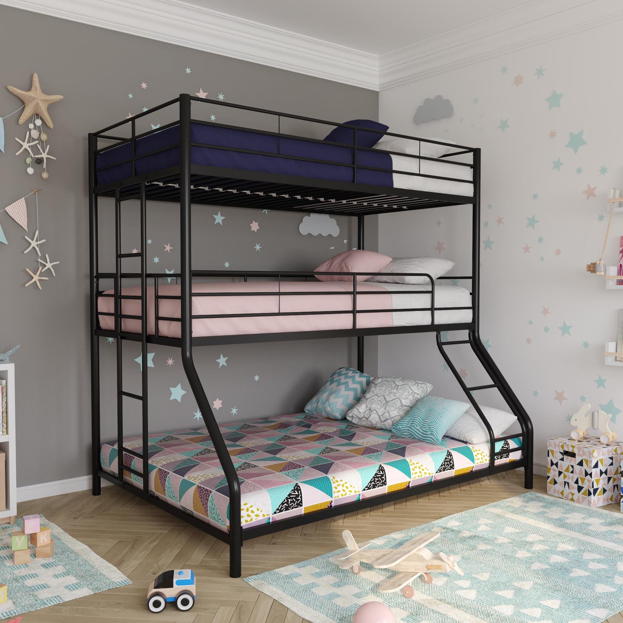 DHP Metal Triple Bunk Bed, Twin/Twin/Full, Black | Walmart (US)