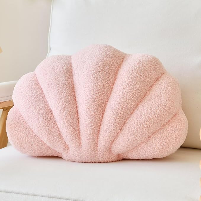 Pink Seashell Throw Pillows, Shell Shaped Throw Pillows, 13 Inch Soft Home Decorative Pillow Plus... | Amazon (US)
